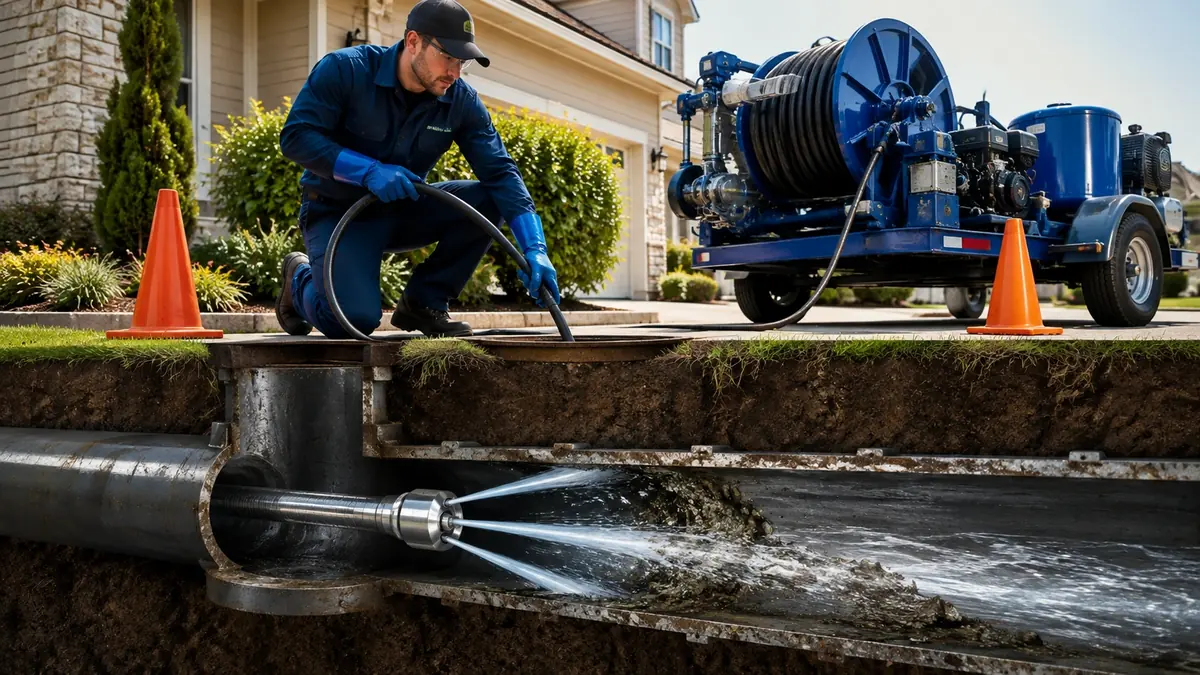 Main Sewer Line Hydro Jet Cleaning in Big Bear Lake
